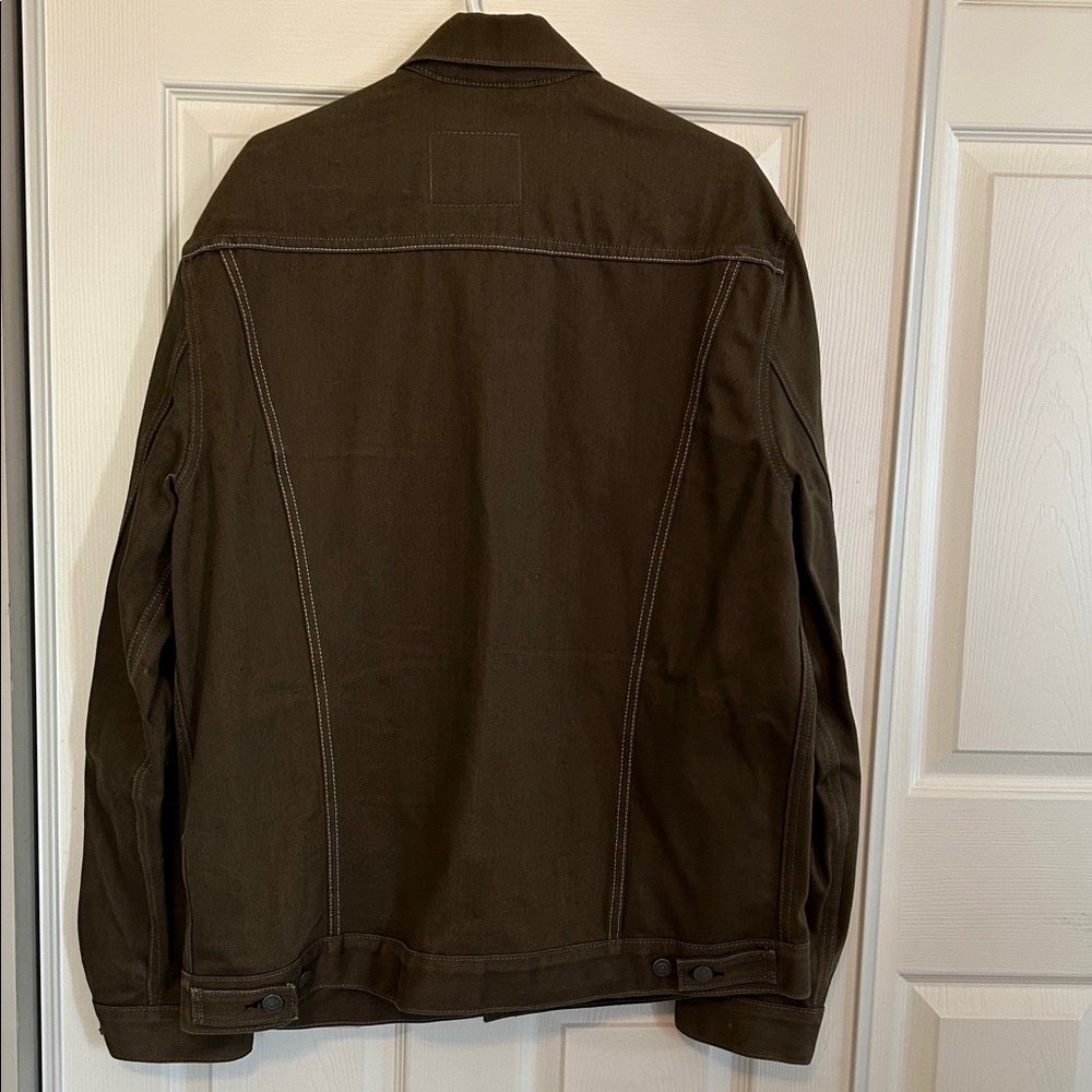LEVI'S Standard-Fit Olive Green Denim Trucker Jacket XXL - Picture 5 of 8